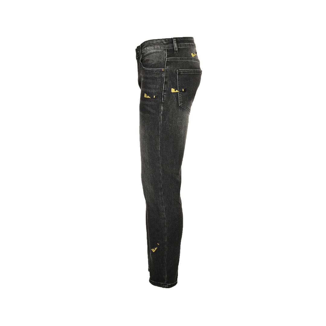 Fendi Little Monsters Embroidered Jeans