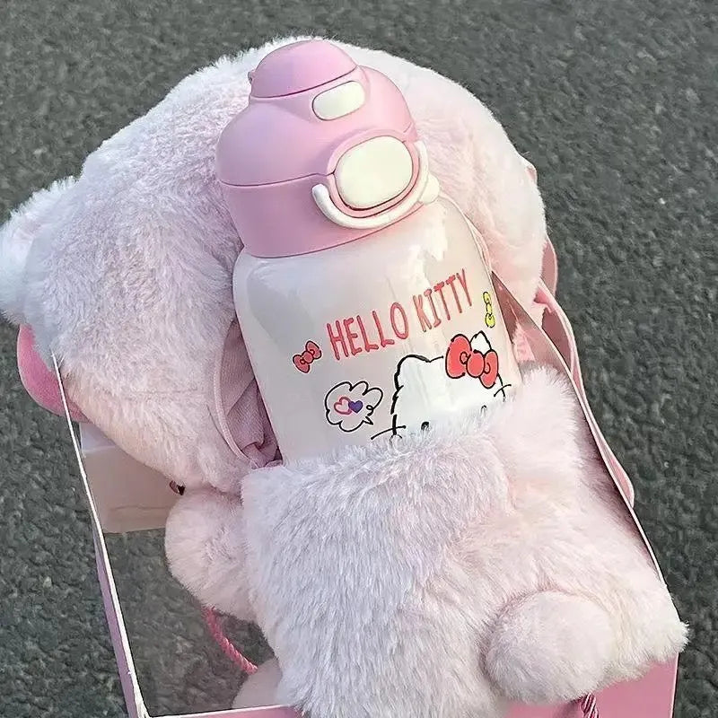 Hello Kitty Melody Kuromi Plush Water Bottle Carrier