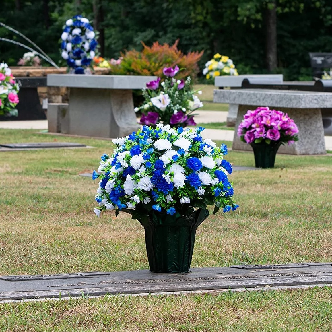 🏆Flash Sale⚡Artificial Flowers Sunset Garden Mums Bouquet Decoration - UV resistant, Waterproof, Windproof