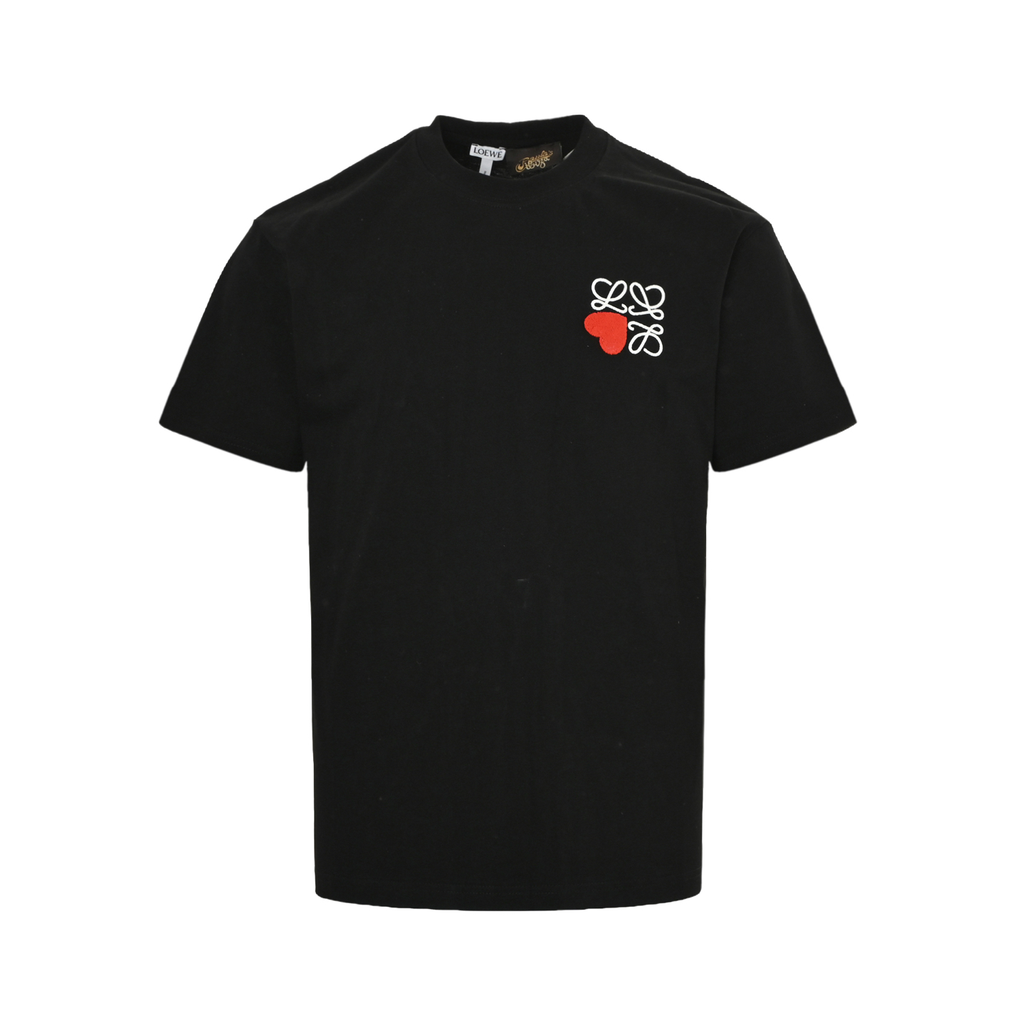 Loewe 24ss heart flocked embroidered logo short sleeves