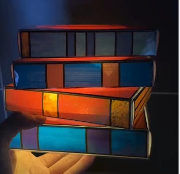 📚Stained Plastic Stacked Books Lamp