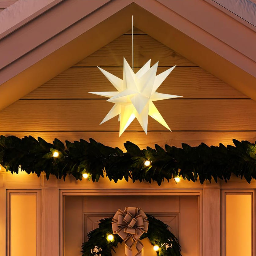 💥ON SALE💥 3D Hanging Paper Star Lanterns with LED Lights for Christmas Decor 🎄✨