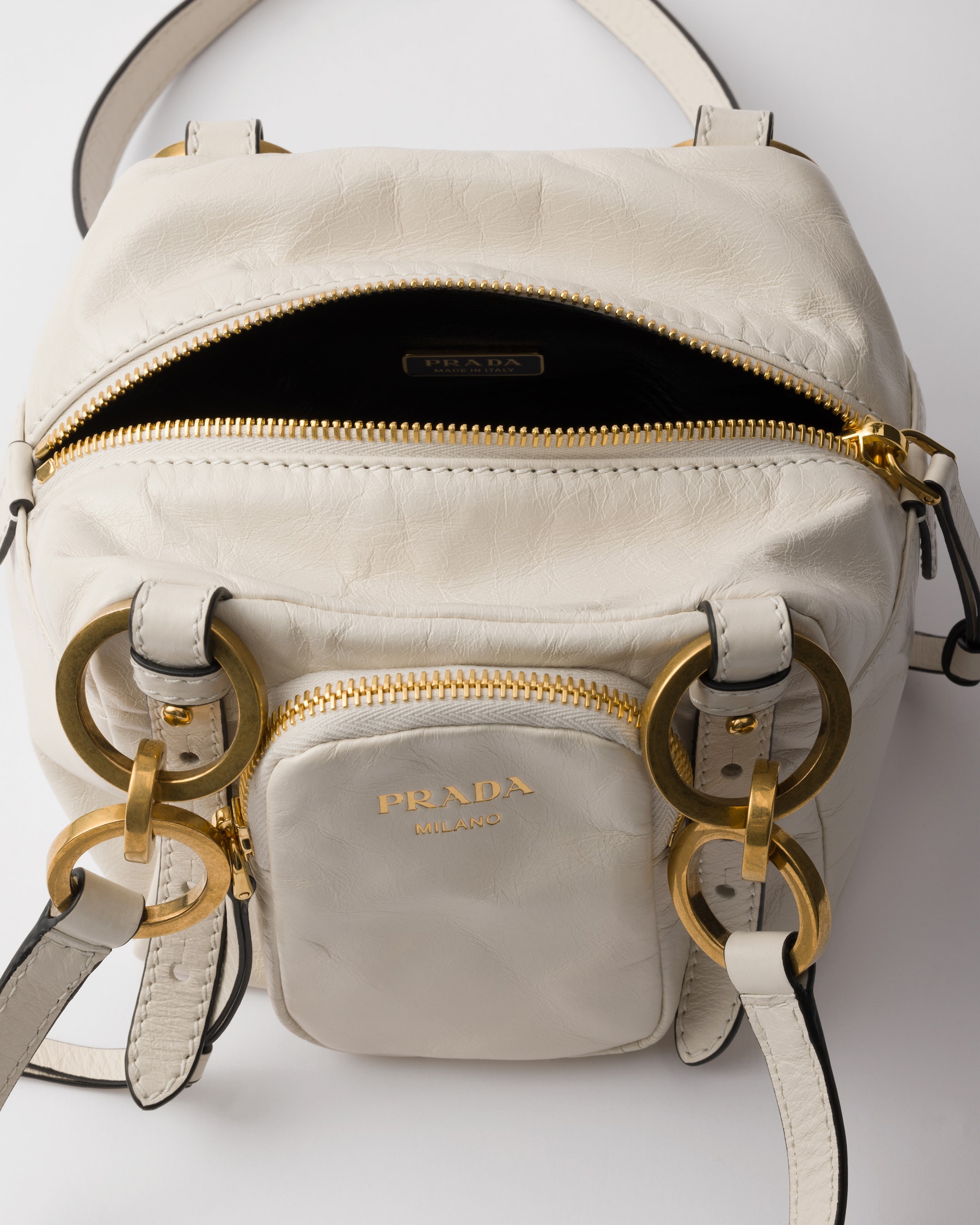 Prada Dangle Leather Mini Tote