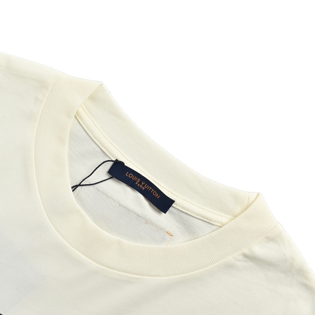 Louis Vuitton 23ss twisted letter embroidered short sleeve