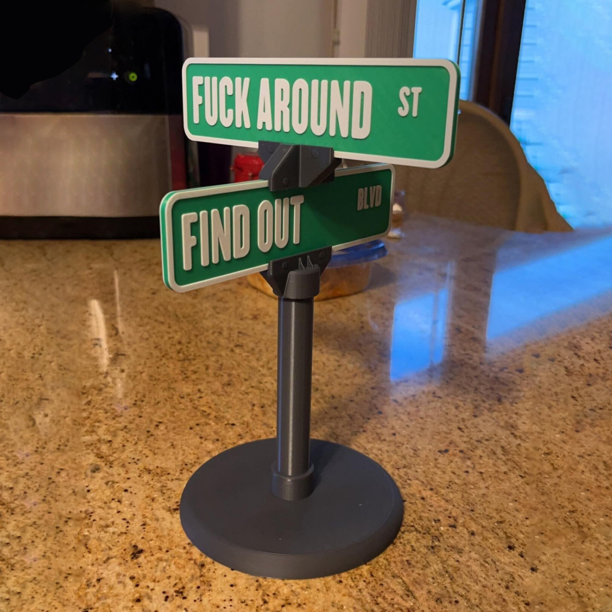 F Around/Find Out Street Sign Desk Decoration |  Funny Desk Gift