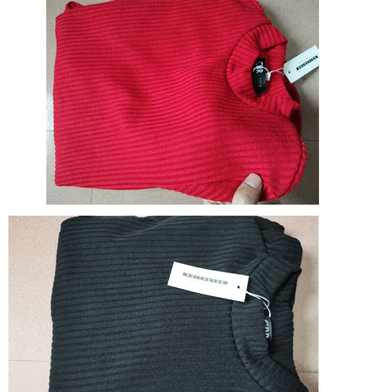Women's 2-Piece Winter Suit with Long Sleeve Ribbed Slit Top and High Waist Knitted Pencil Pants