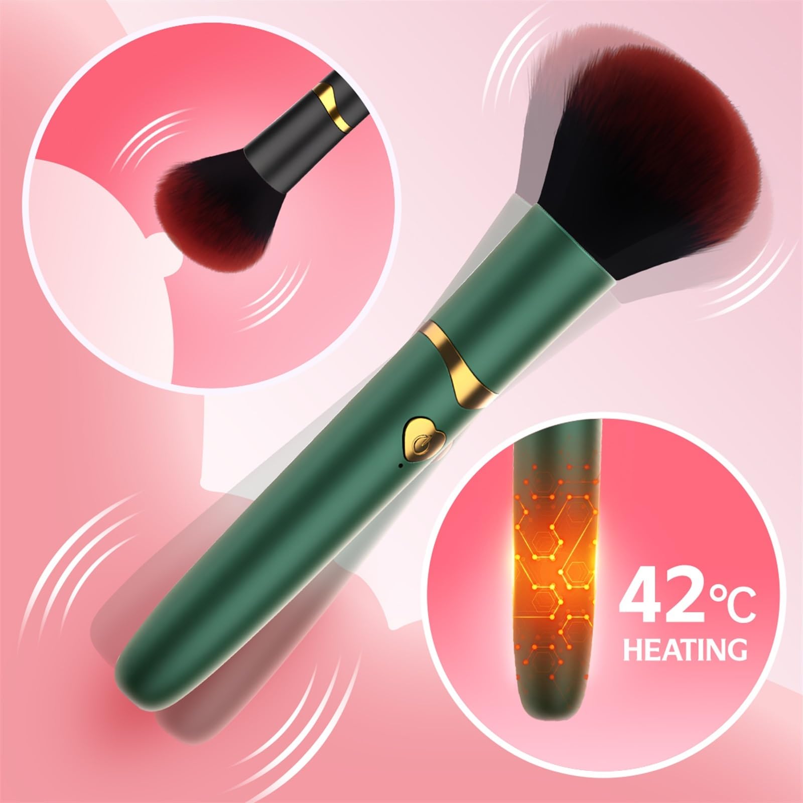 2-in-1 Makeup Brush Massager – Realistic Head & Dual Action Design