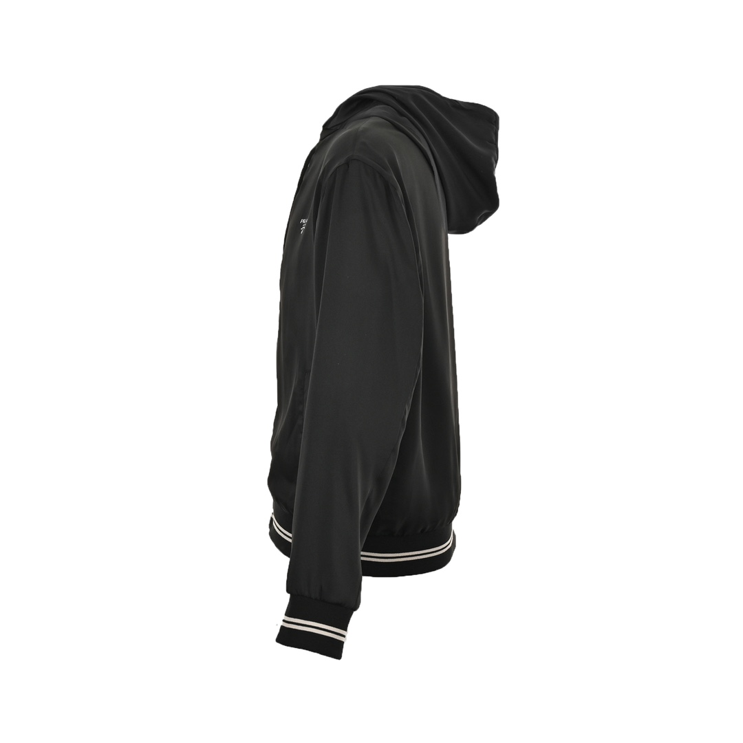Prada 24ss silk webbing hem hooded jacket