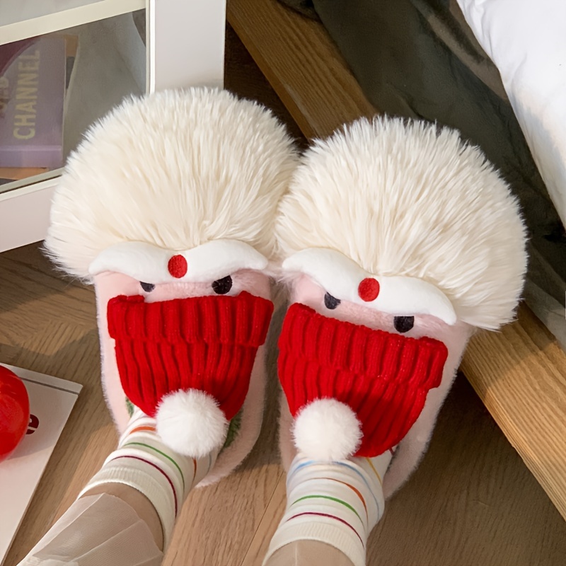 🎄Early Christmas Sale 49% OFF🎄🎅Plush Cartoon Santa Claus Slippers