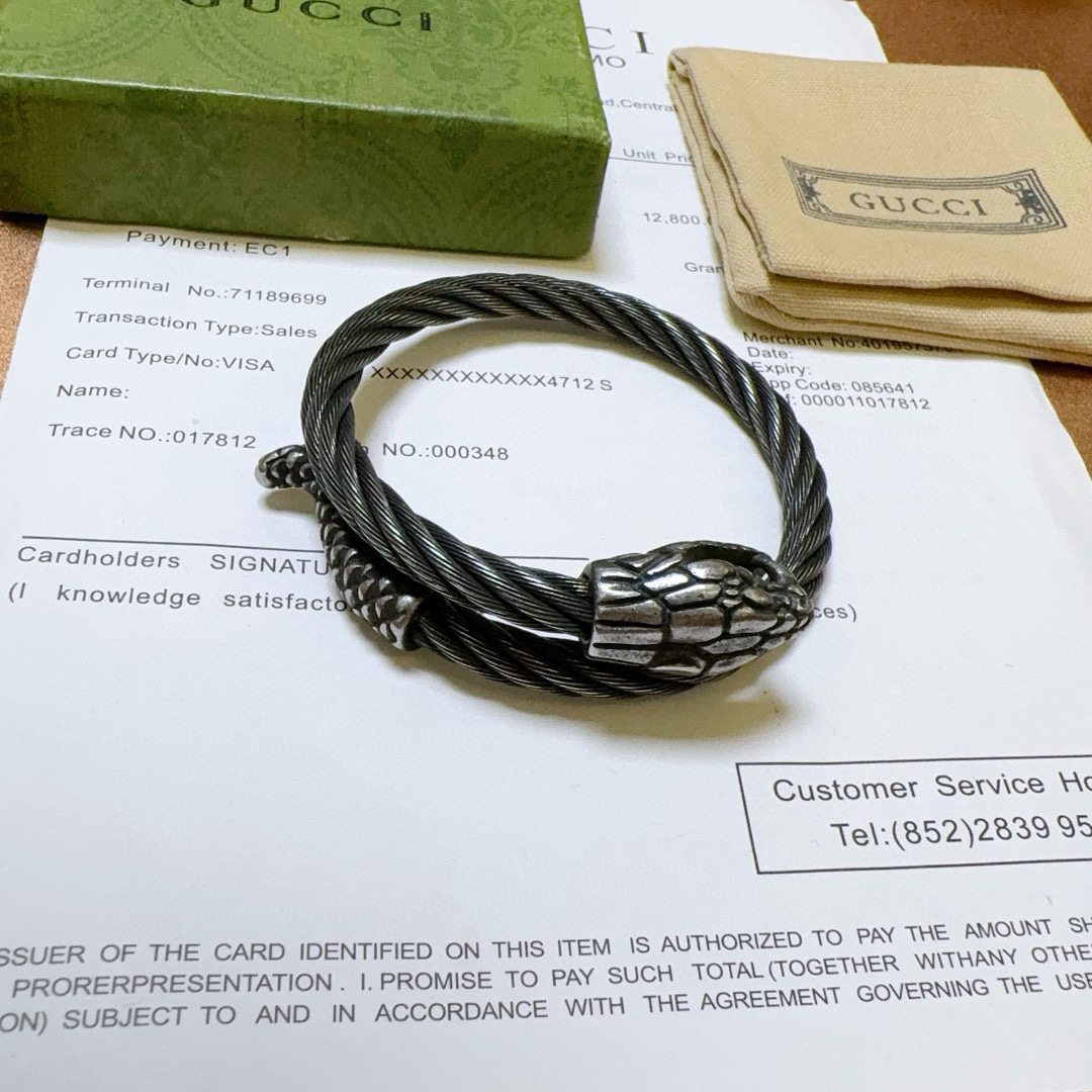 Gucci Wire Rope Snake Head Bracelet