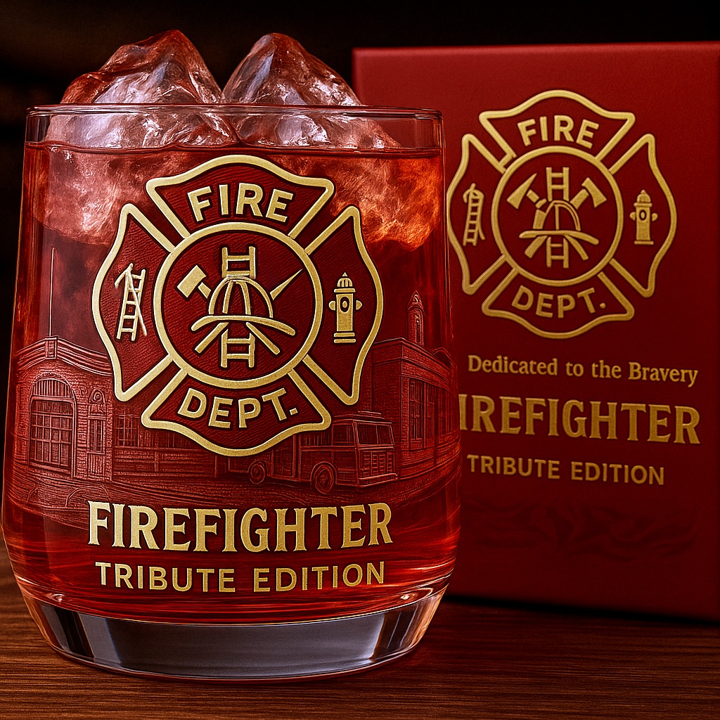 Firefighter Tribute Whiskey Glass