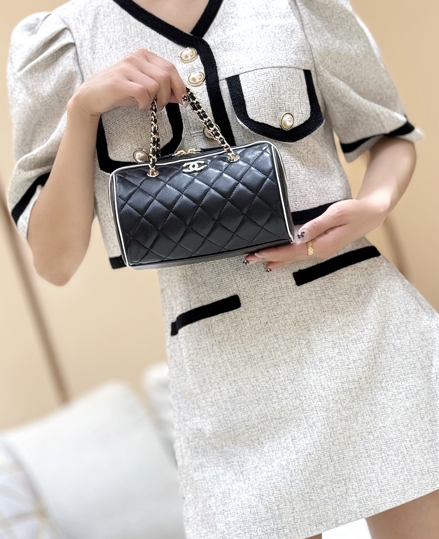 Chanel 25P Spring/Summer Preview Collection Panda Bowling Bag AP45150