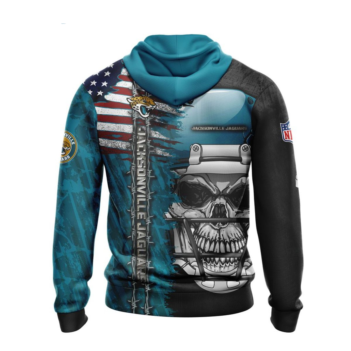 JACKSONVILLE JAGUARS 3D HOODIE SKULL0803
