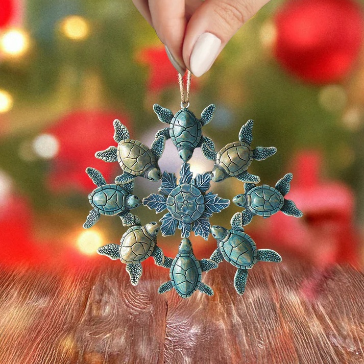Sea Turtle Snowflake Ornament