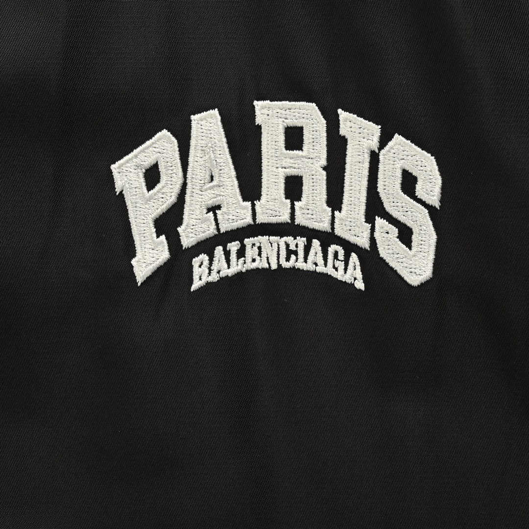 Balenciaga 24Fw English lettering embroidered baseball flight quilted jacket