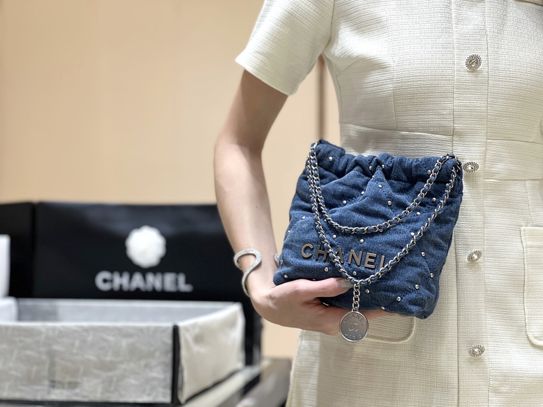 Chanel 24S Spring/Summer Collection Rivet Mini Denim Handbag AS3980 00118