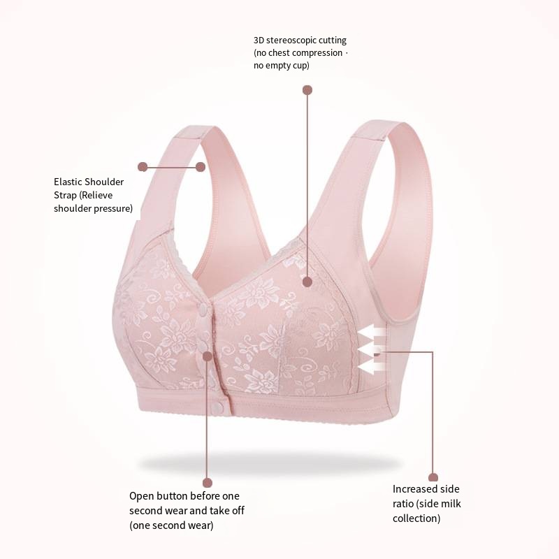 (🔥Last Day Promotion-SAVE 50% OFF)2023 New Upgrated No Steel Ring Front Open Buckle Lace Bra-Buy 2 Get 10% OFF & FREE SHIPPING