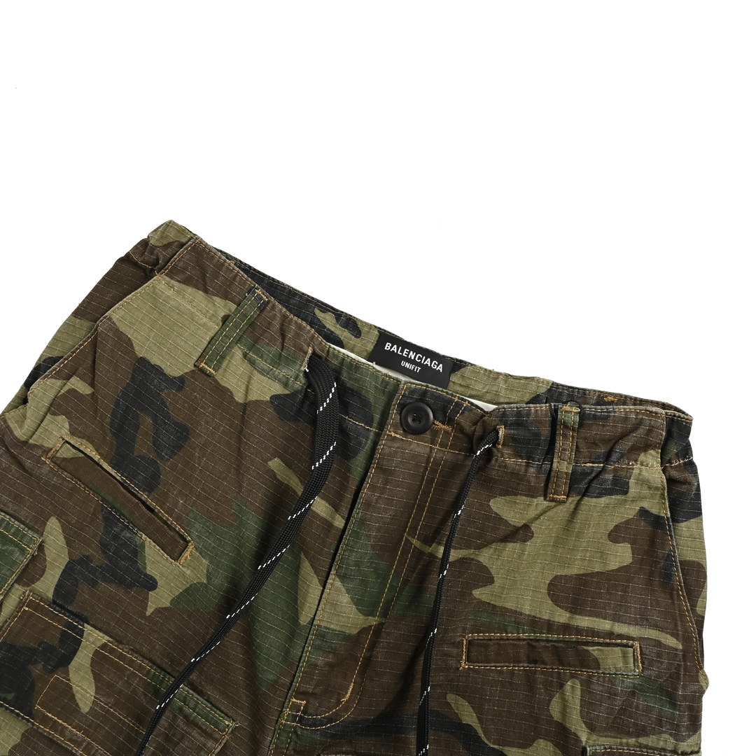 Balenciaga 24Fw Flared Cargo Cotton Camouflage Cargo Pants