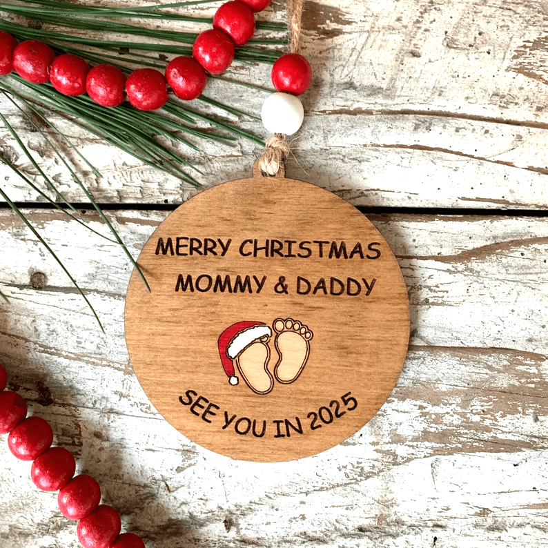 Merry Christmas Mommy and Daddy See You in 2025 Christmas Tree Ornament