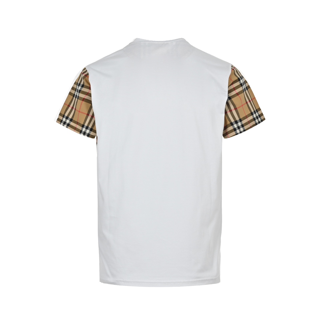 Burberry classic plaid sleeves spliced ​​short sleeves