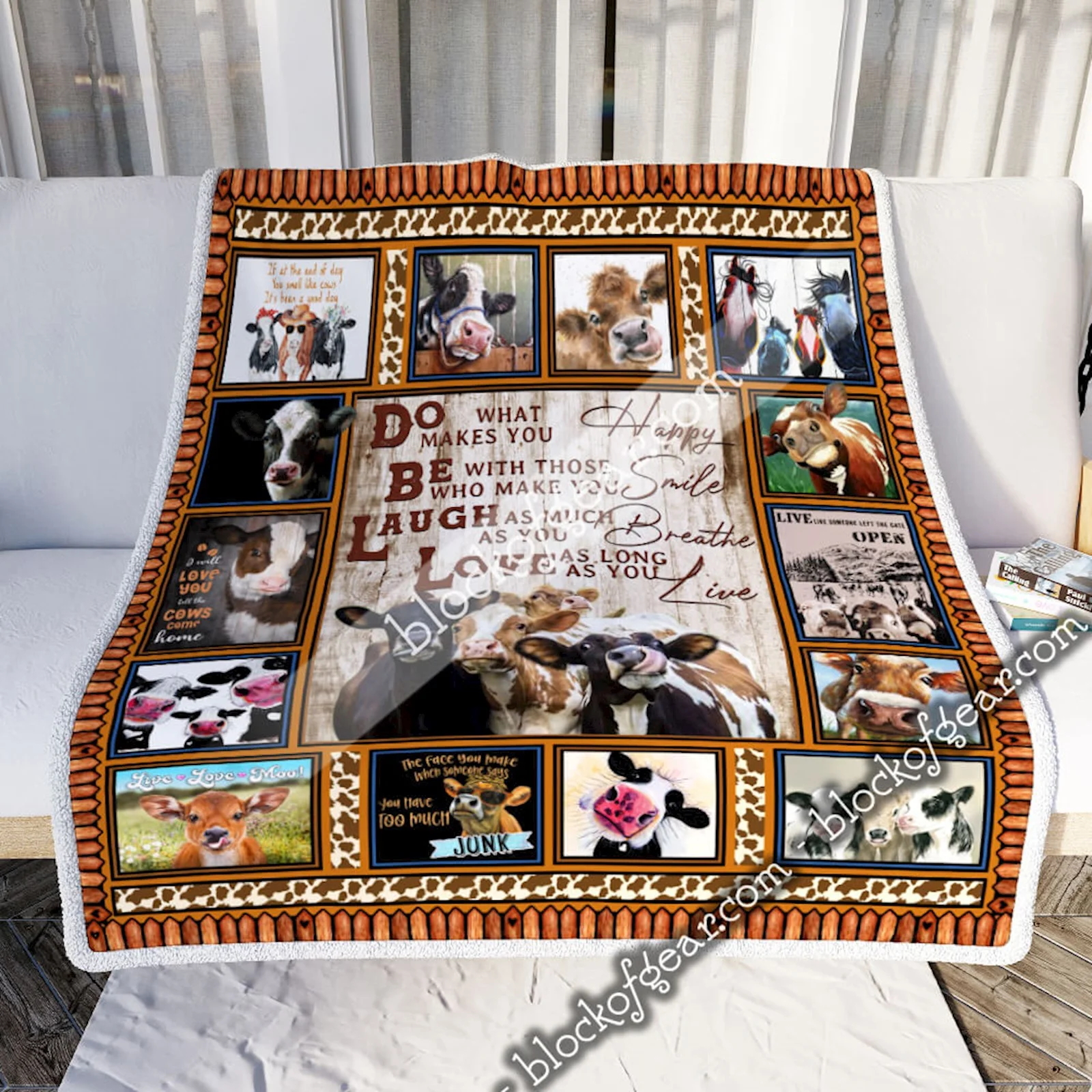 Funny Cows Sofa Throw Blanket