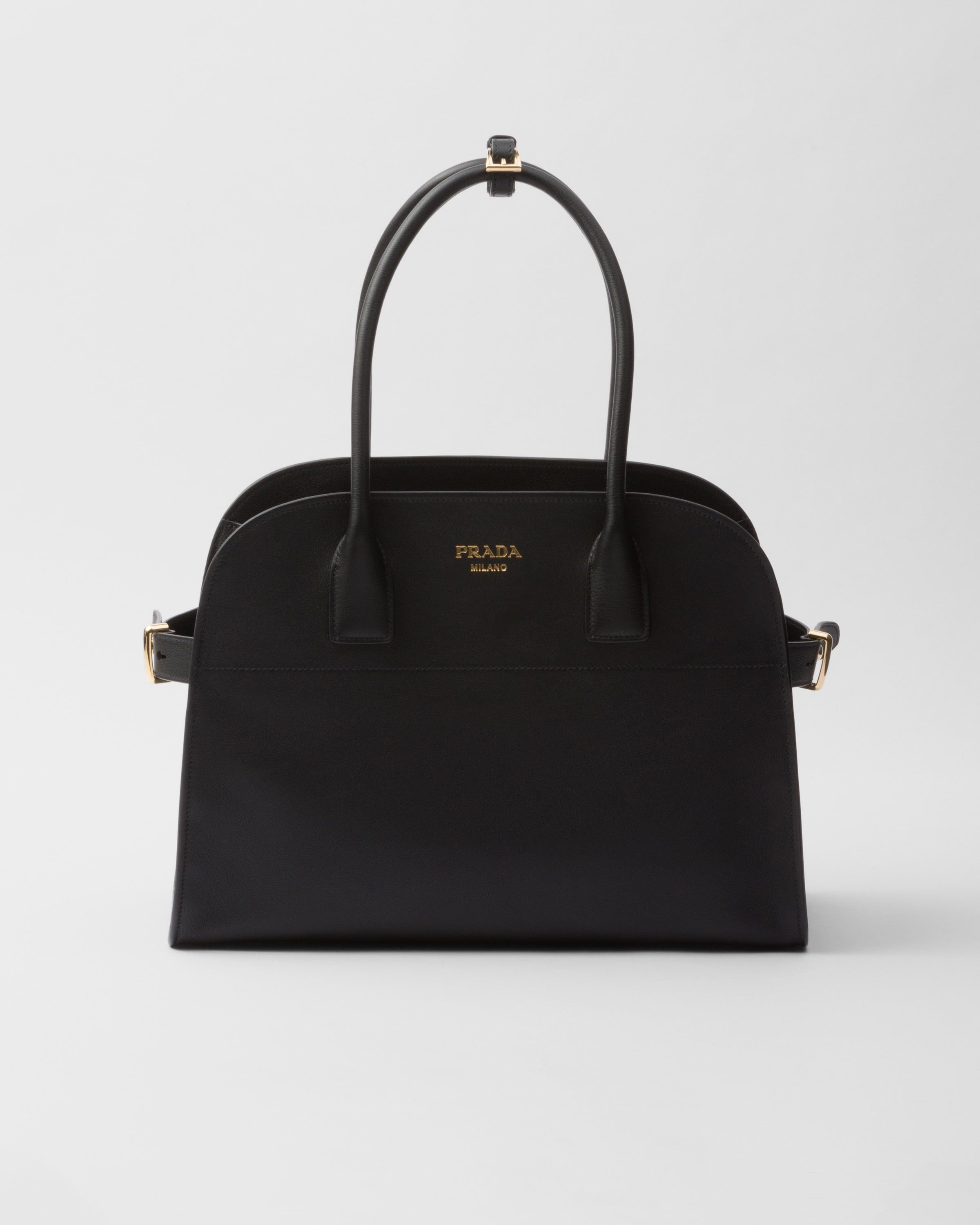 Prada Large Buckled Leather Tote