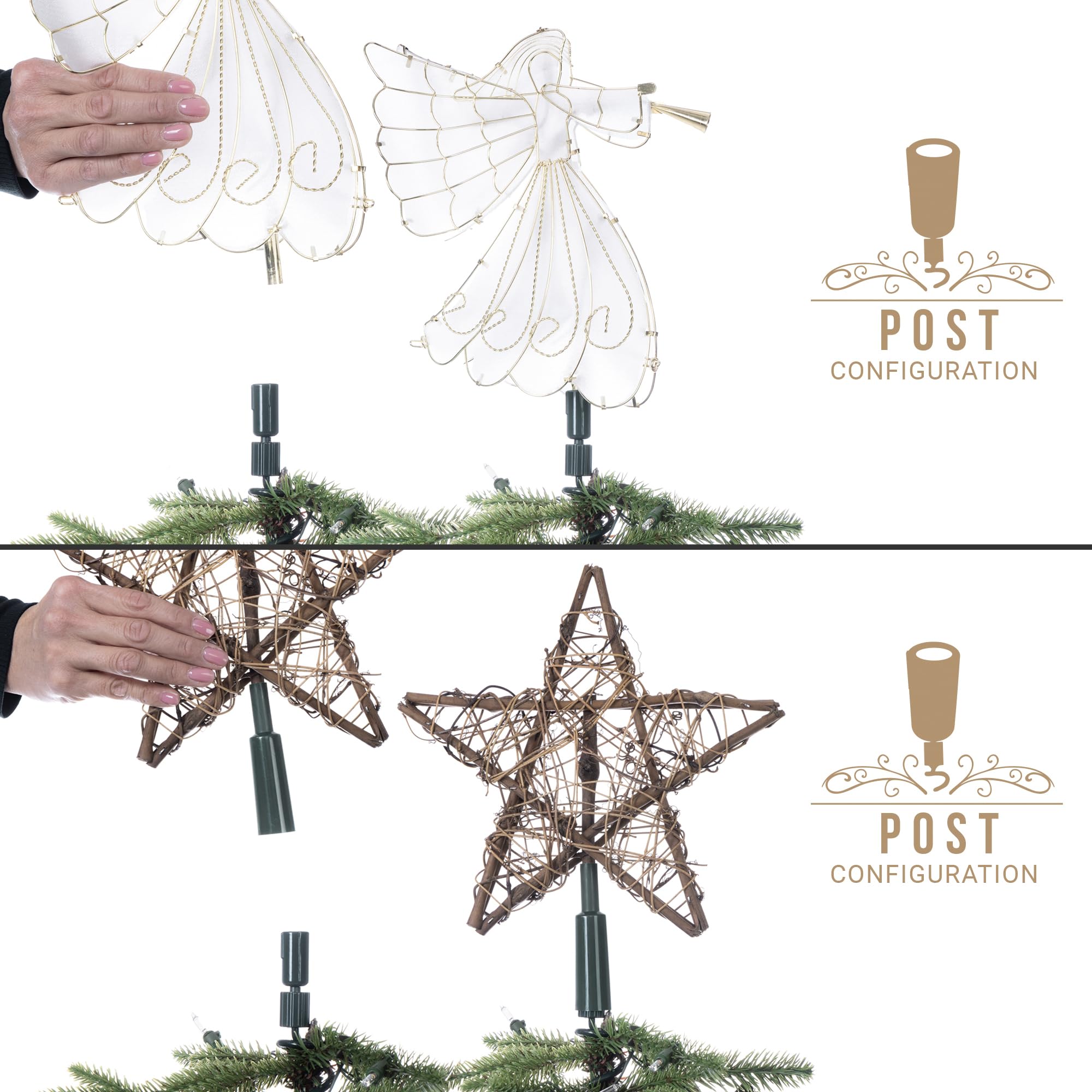 💥ON SALE💥Christmas Tree Topper Holder , Twist-on Holiday Universal Tree Topper Stabilizer ✨🎄