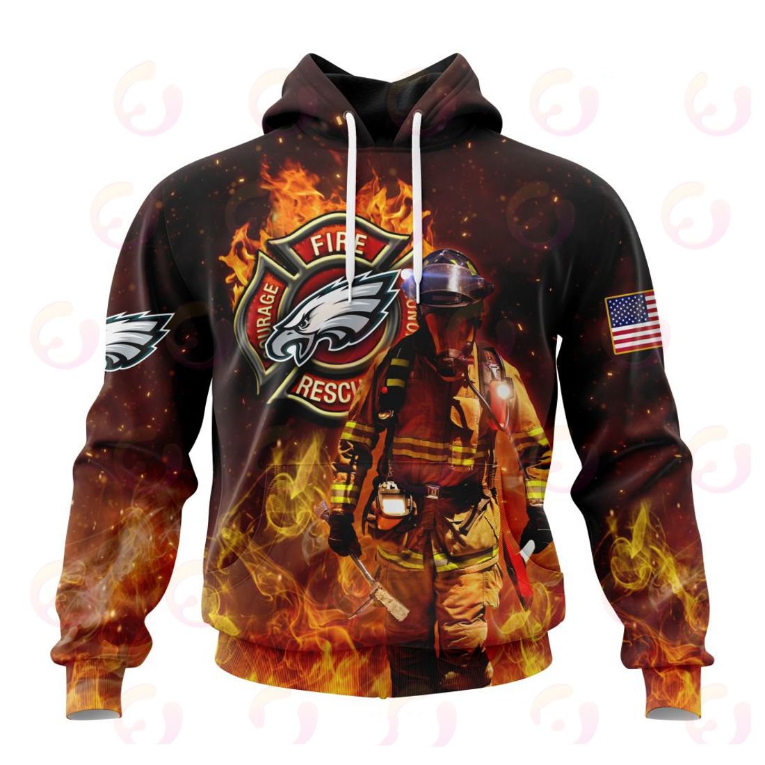 PHILADELPHIA EAGLES HONOR FIREFIGHTERS – FIRST RESPONDERS 3D HOODIE