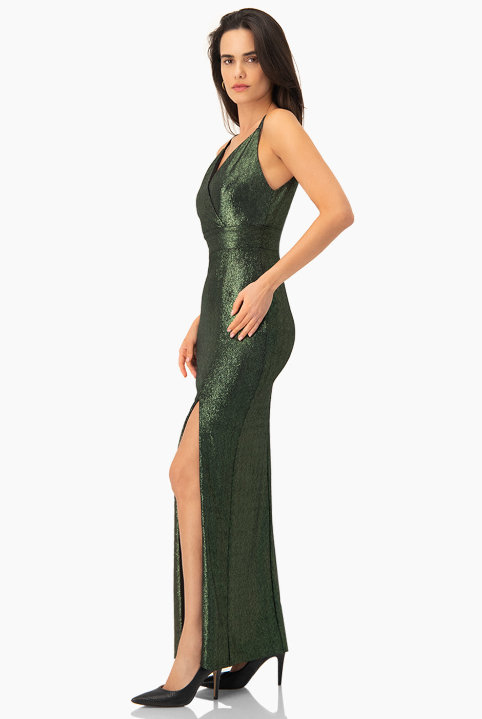 Vestido largo de escote en V