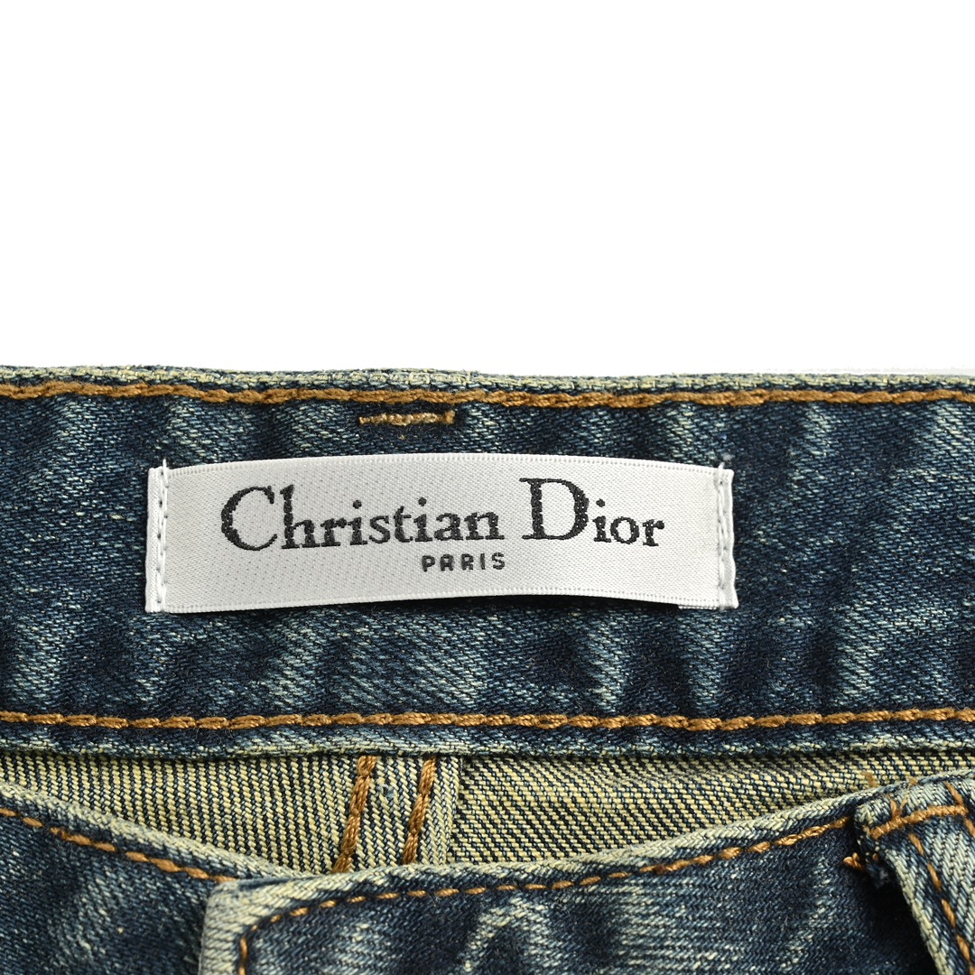 Dior 24Fw back pocket iron tower embroidered jeans