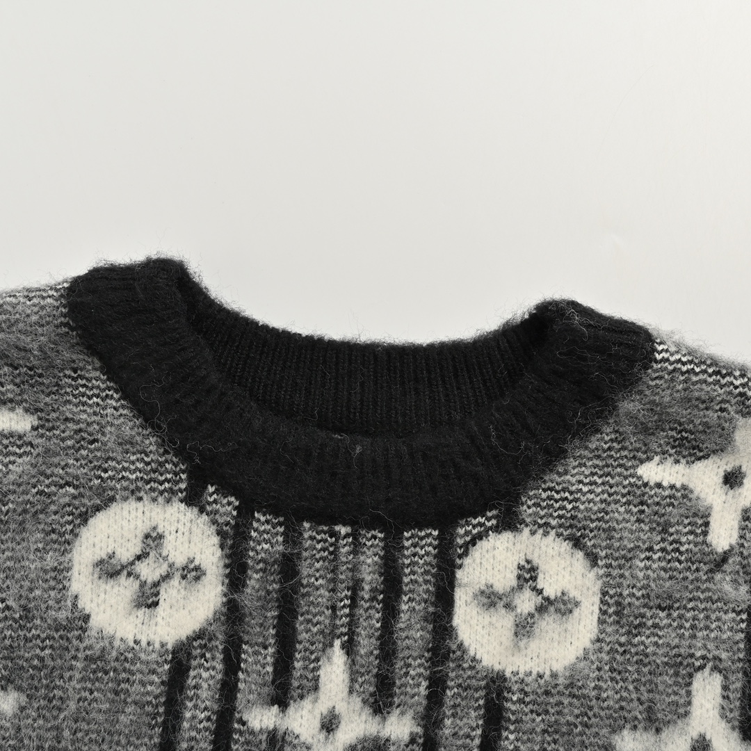 Louis Vuitton 24Fw all-over monogram jacquard blend mohair sweater
