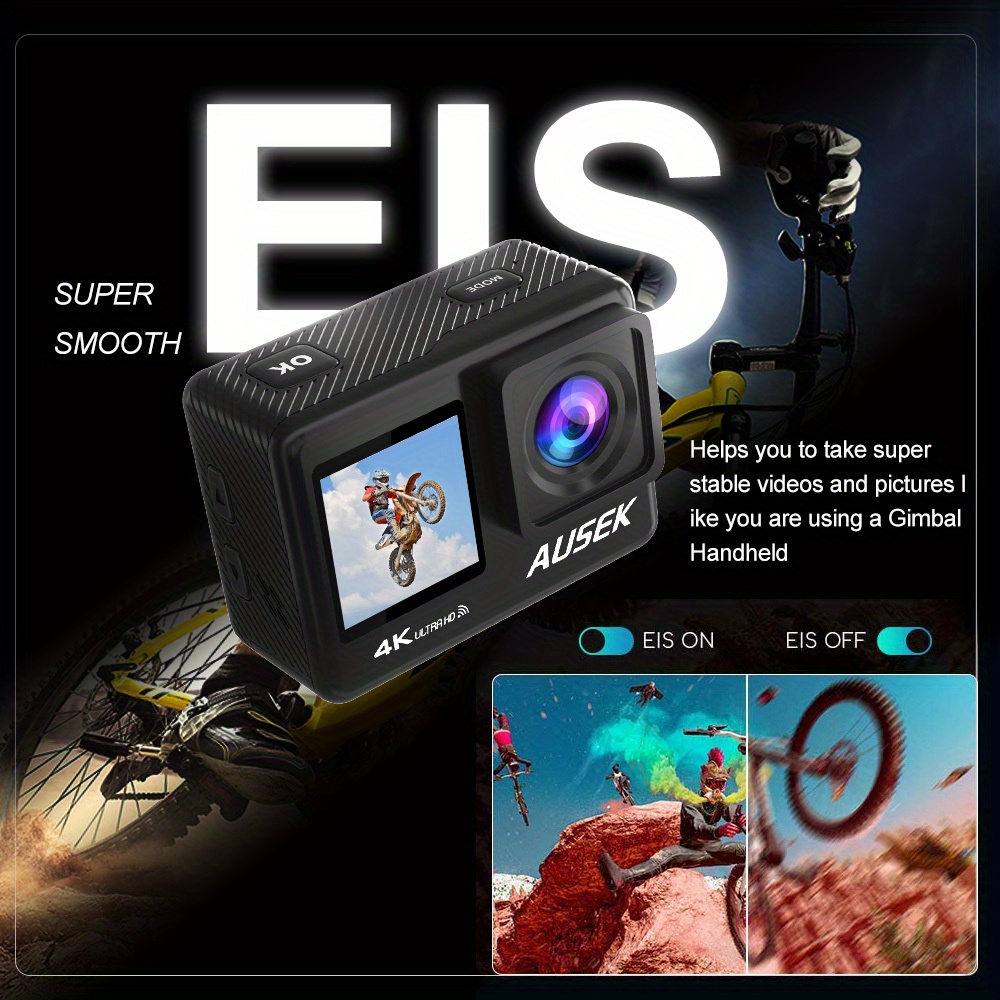4K/60fps Touch Screen Hd Screen 170 Degree Wide Angle Unwaterproof 1181.1inch WiFi Action Camera With Remote Control Max Support 128GB Memory Card (not Included Sd Card )