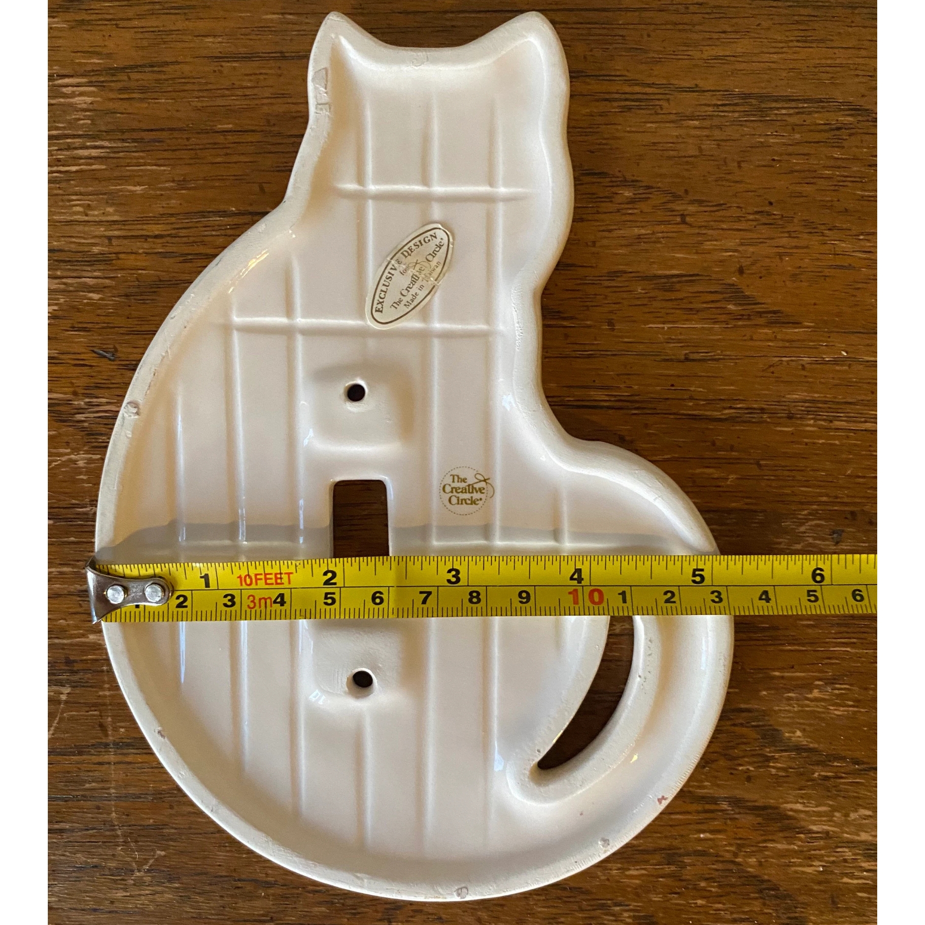 💗🎁 Mother's Day Gift - Vintage Ceramic Cat Light Switch Cover – 1980s Pastel Home Decor