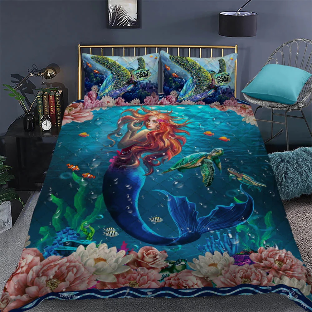 Into The Ocean Mermaid Quilt Bed Set