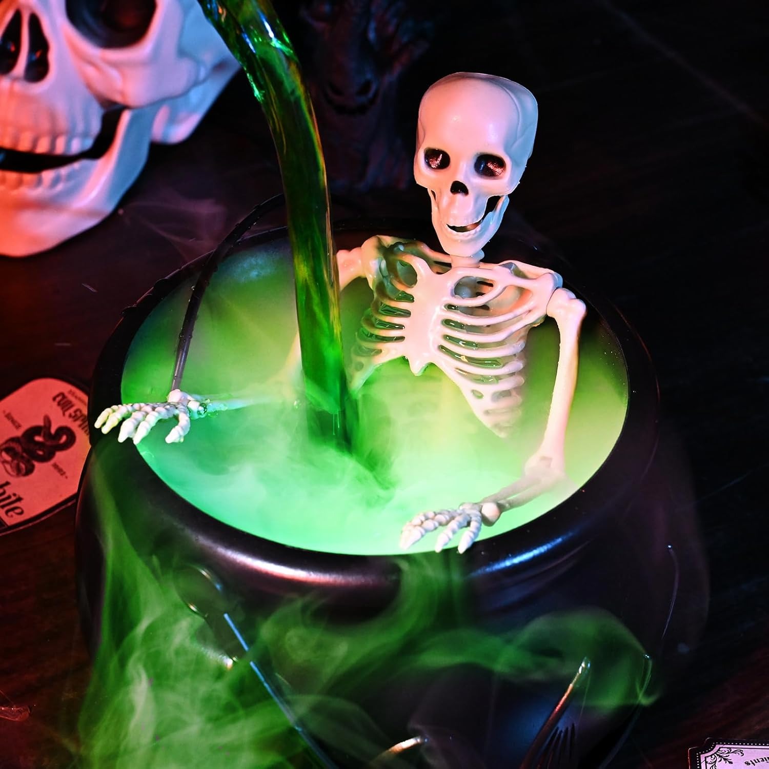 🏆Flash Sale⚡Cauldron Halloween Decor with Magic Floating Potion Bottles and Diffuser