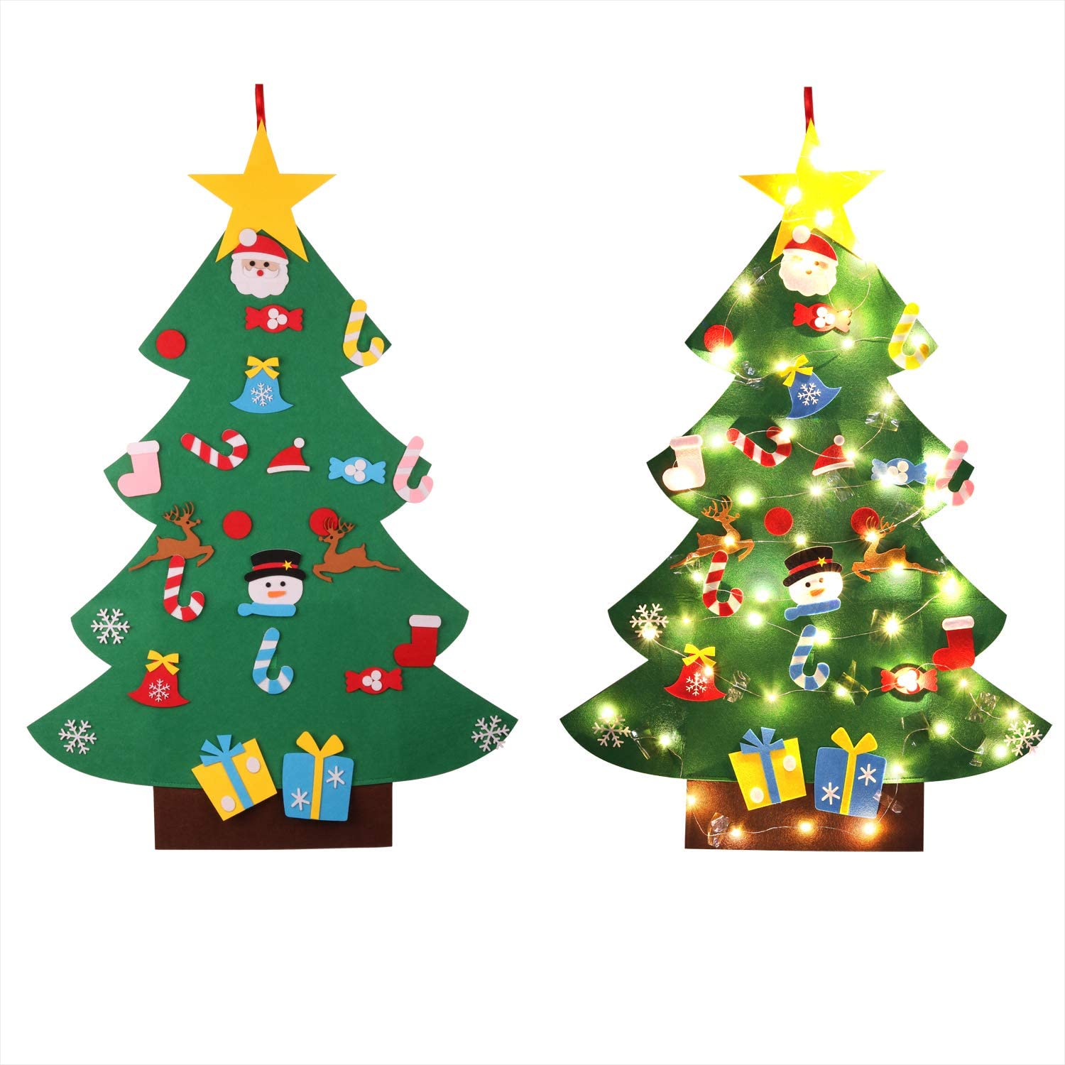 🎄FELT CHRISTMAS TREE KID CRAFT - BONUS - FREE LED STRING LIGHT