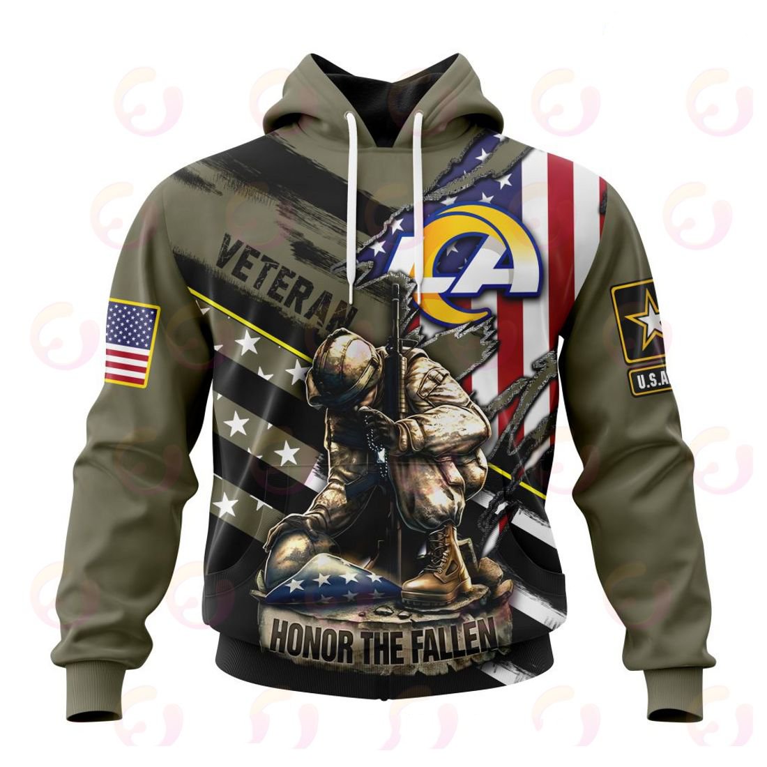 LOS ANGELES RAMS 3D HOODIE VETERANS