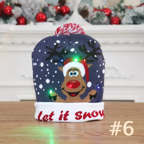 (🔥Early Christmas Sale- SAVE 48% OFF) Christmas Theme LED Beanies--BUY 4 FREE SHIPPING