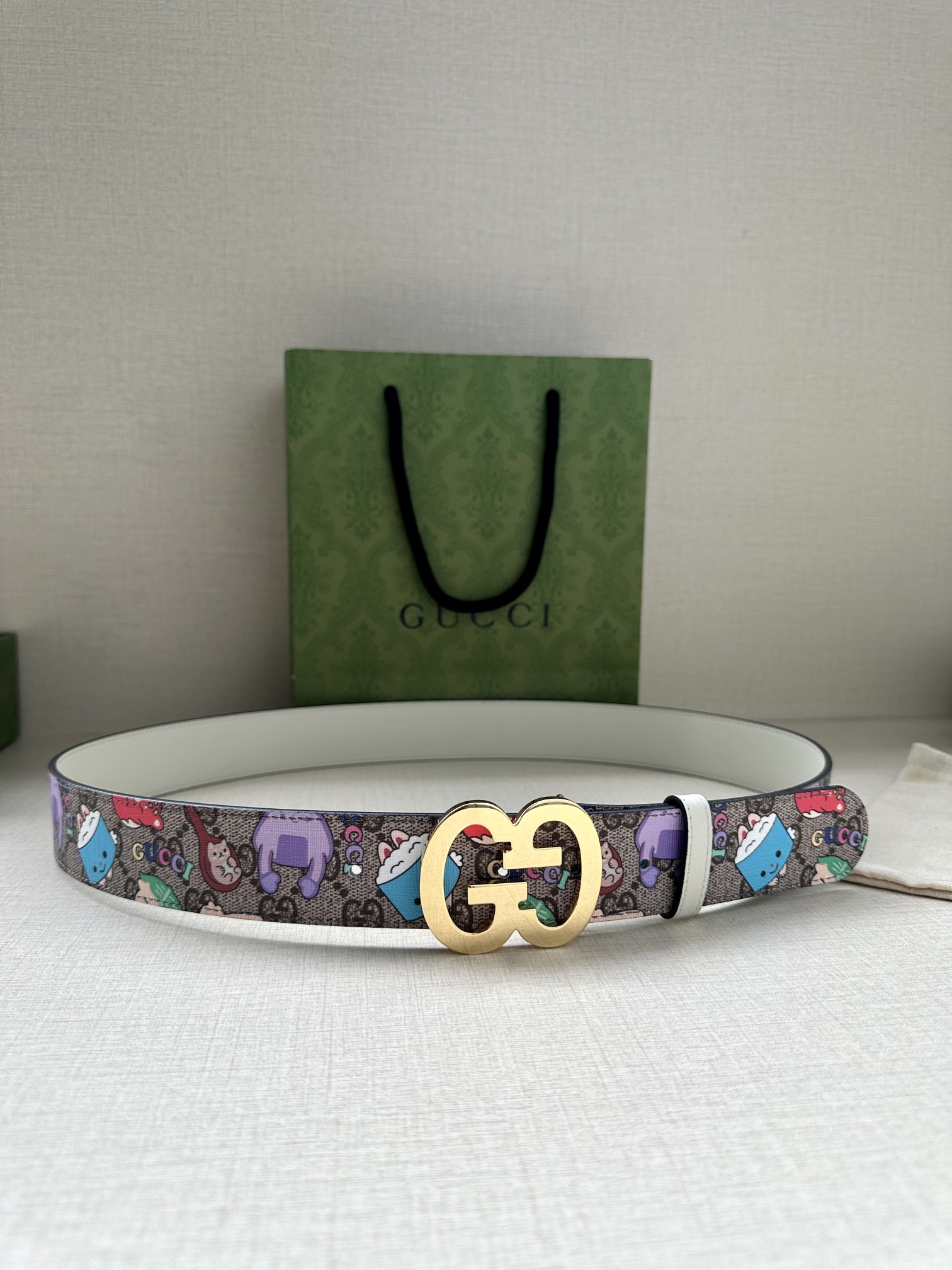 Gucci Marmont series printed leather belt width 3.8CM