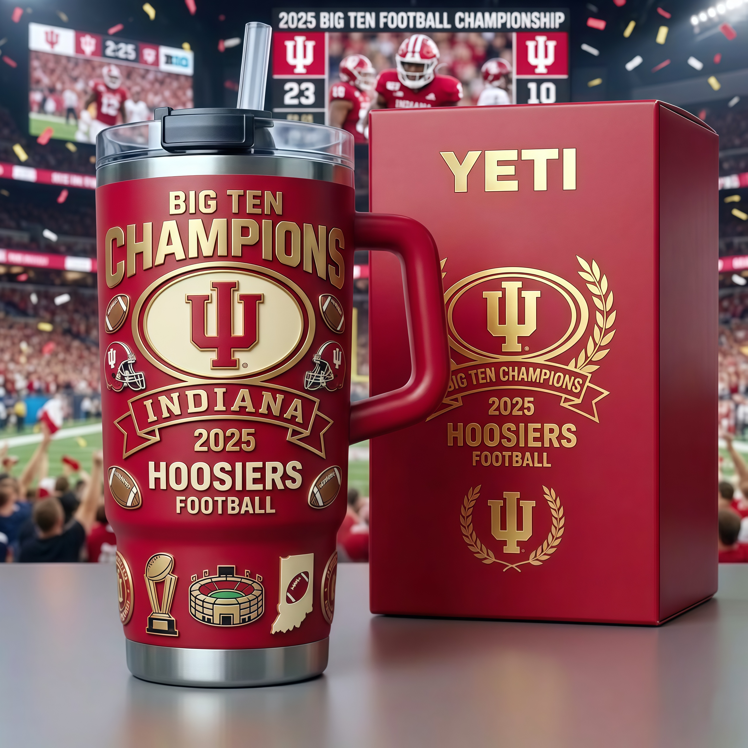 Indiana Hoosiers 2025 Big Ten Champions Limited Edition YETI Tumbler