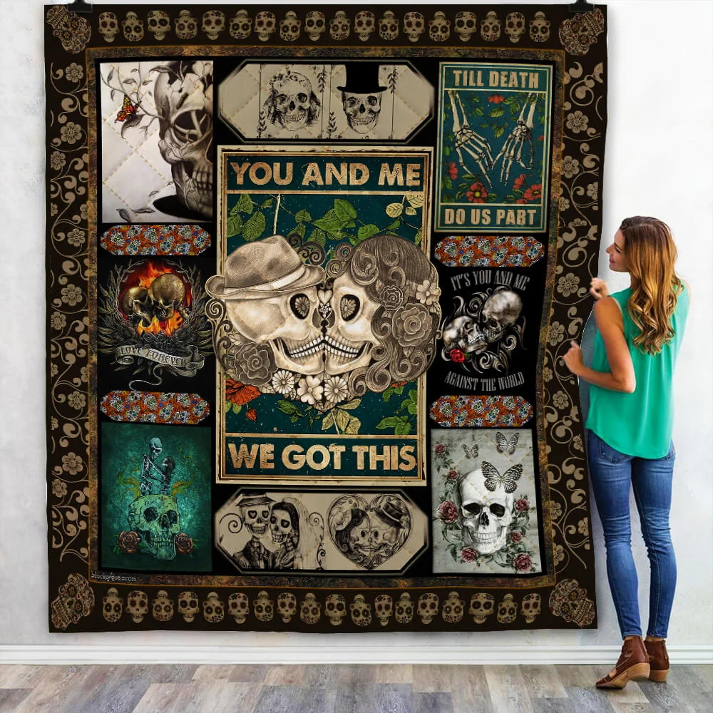 You & Me Skull Lover Quilt Blanket