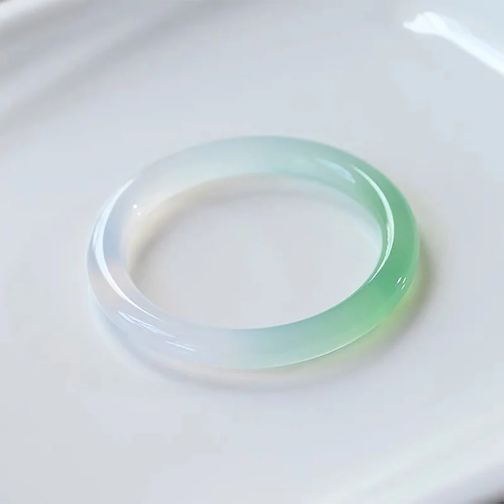 Natural Green Jade Women Bracelet High Quality Chalcedony 8mm Round Bangle Fine Jewelry Accessories Wedding Gift Free Shipping