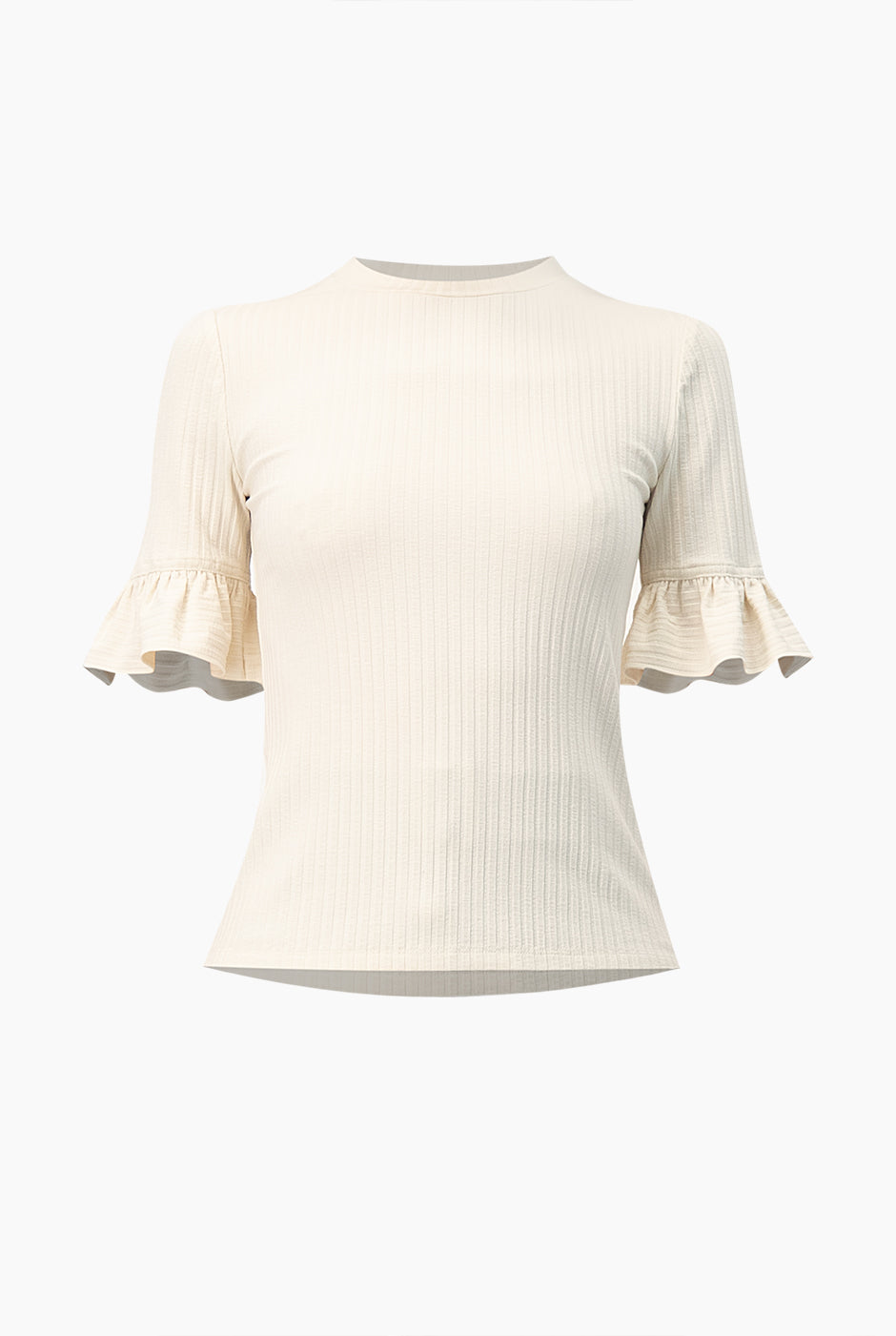 Blusa de manga volantes natural