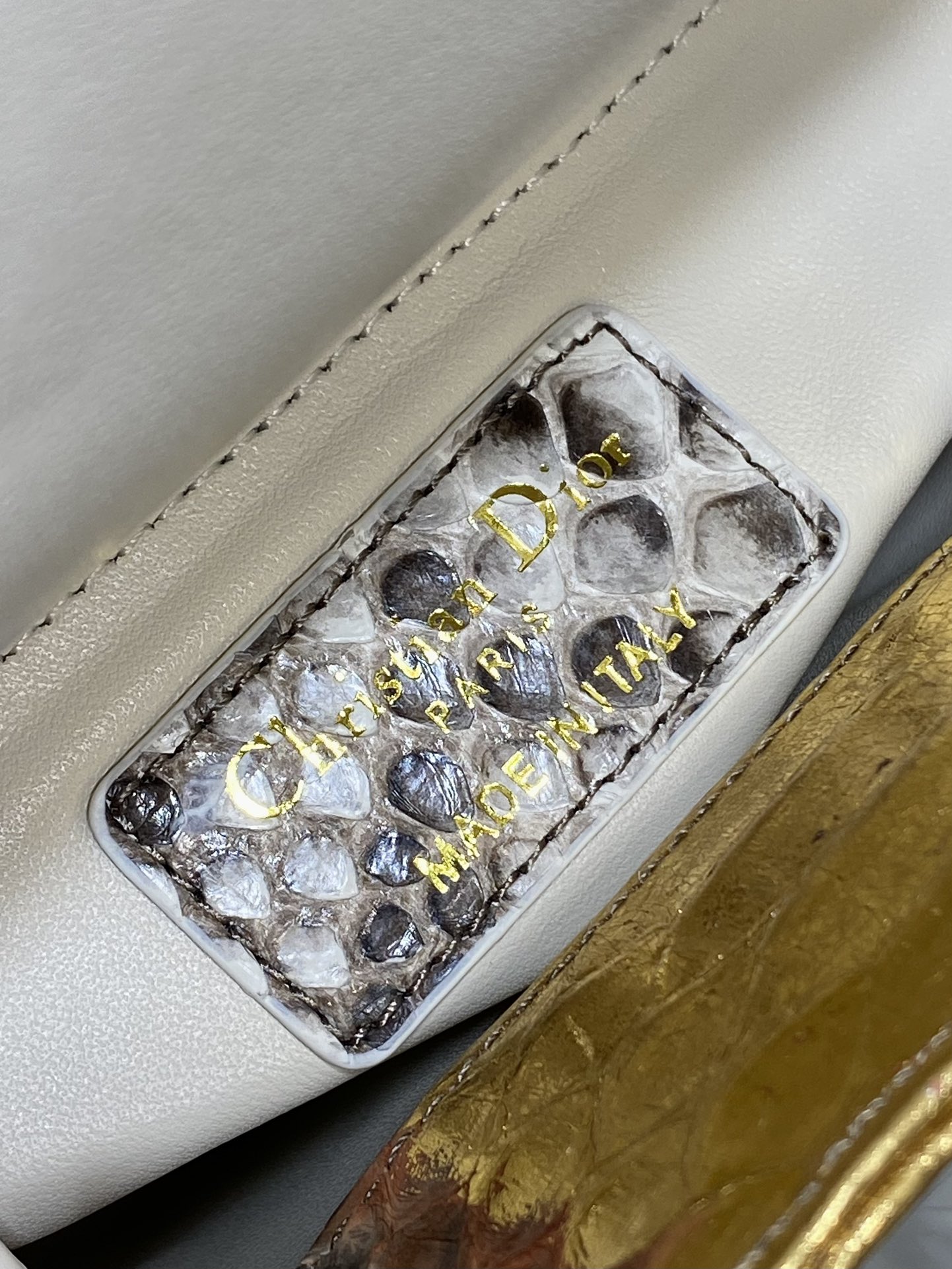 Dior Lady three-grid rare snakeskin Princess Diana bag