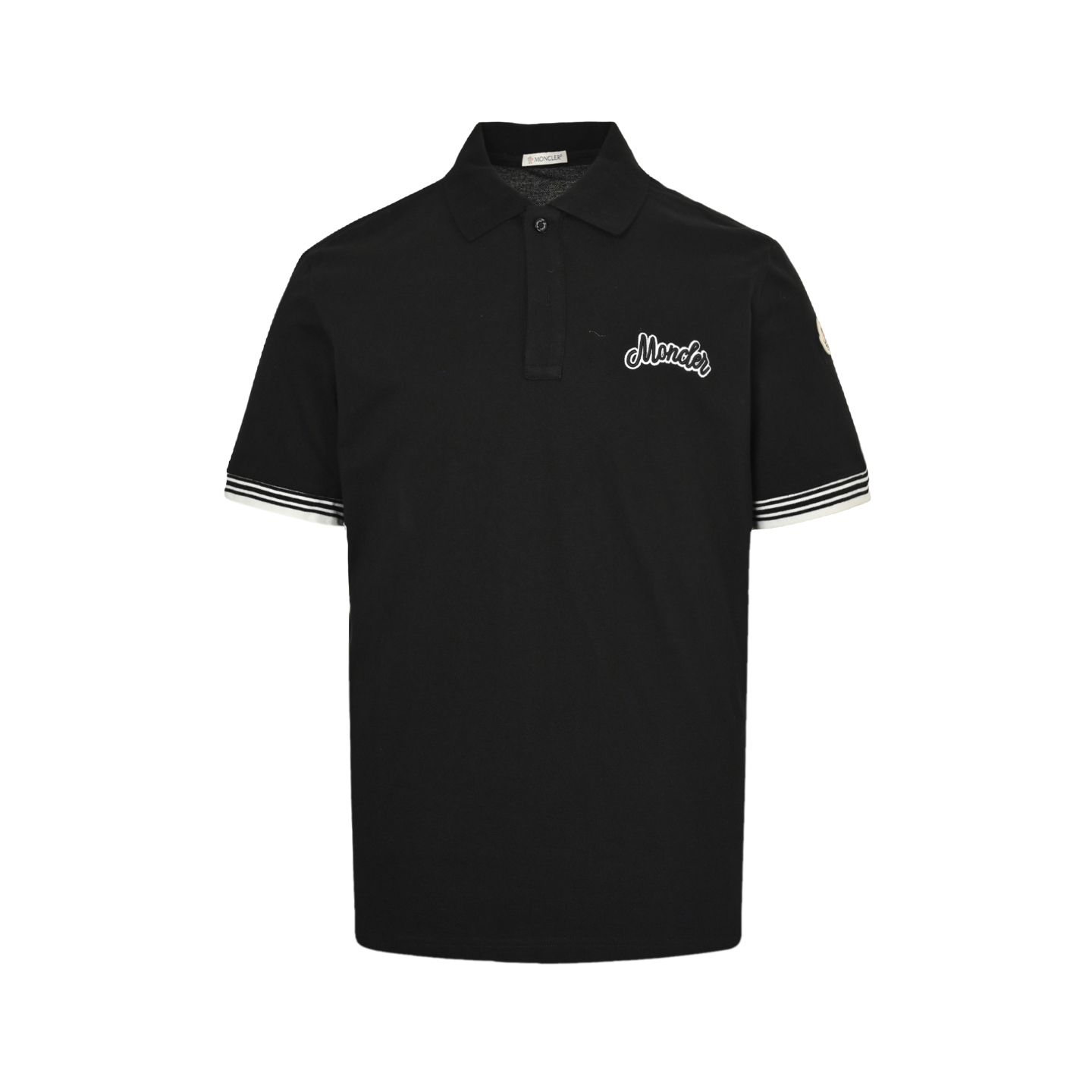 Moncler 25ss embroidered logo polo short sleeve