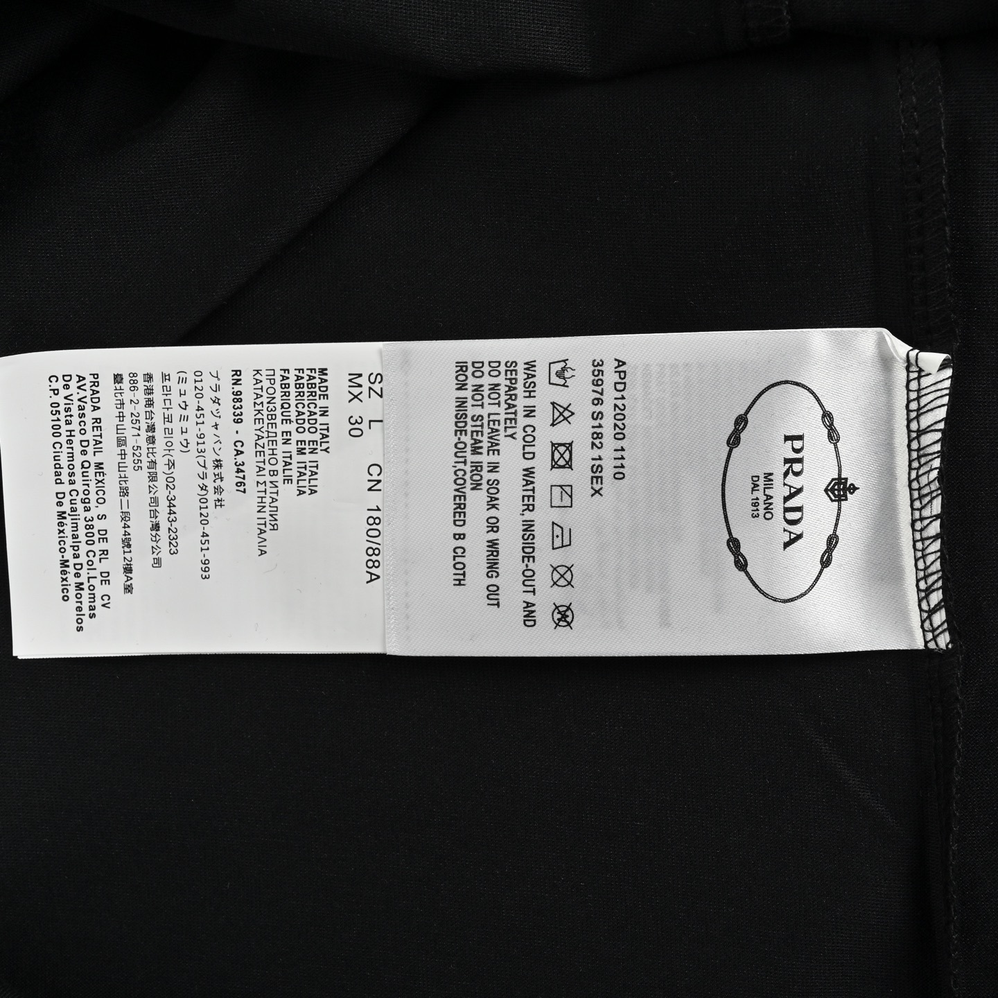 Prada 25ss embroidered lettering back ink triangle logo short sleeve