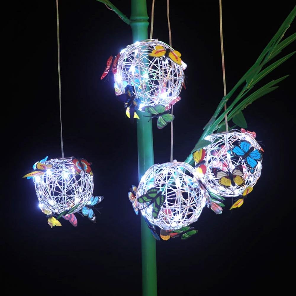 Outdoor Solar Hanging Lights Butterfly Ball