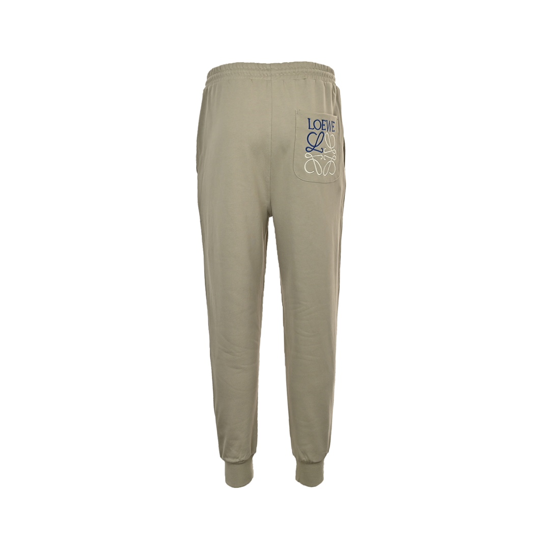 Loewe logo pocket colorblock logo embroidered casual trousers