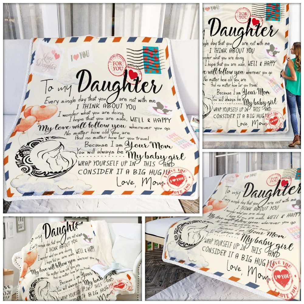 To My Daughter, Love Letter From Mom Sofa Throw Blanket