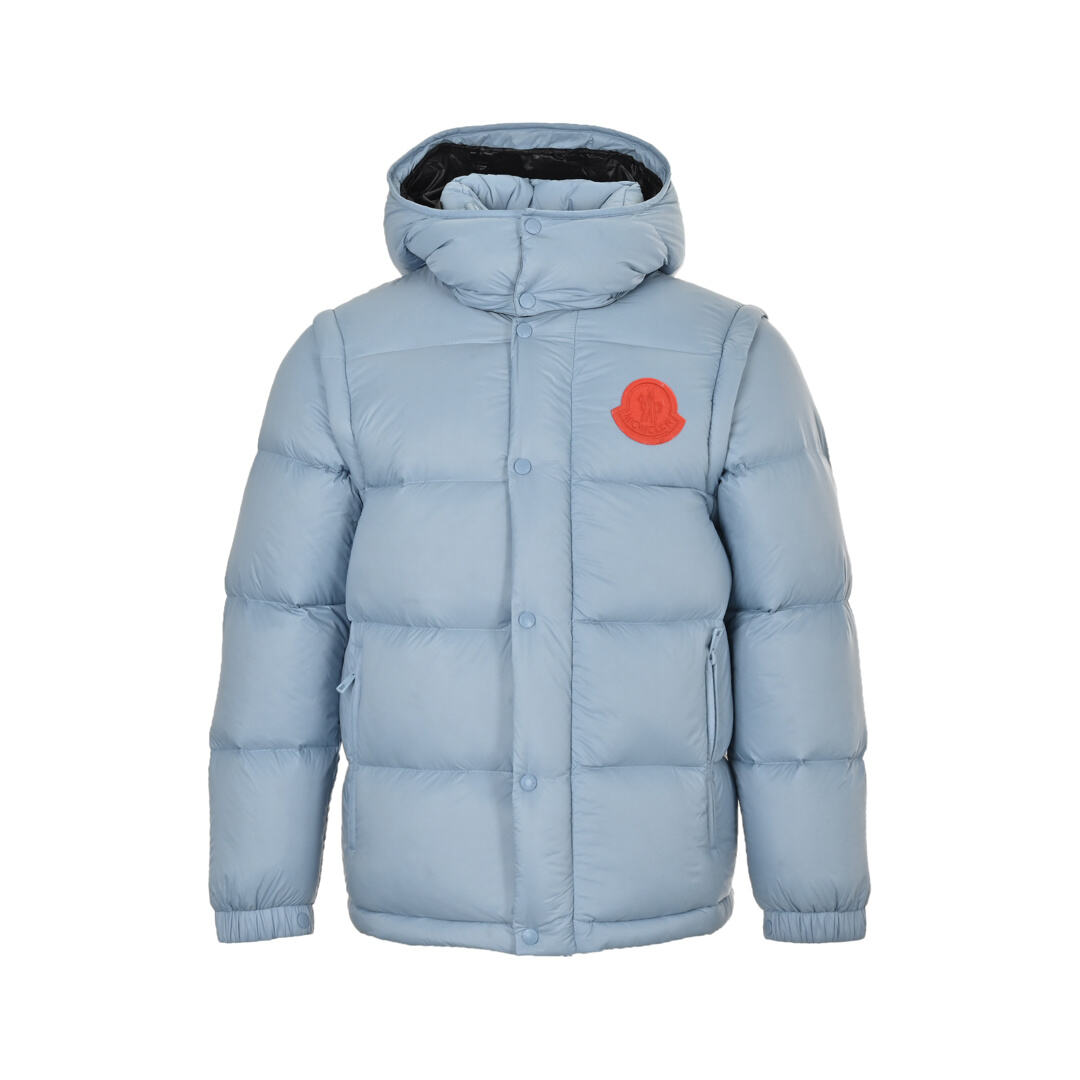Moncler 24Fw CYCLONE large logo detachable sleeve hooded down jacket